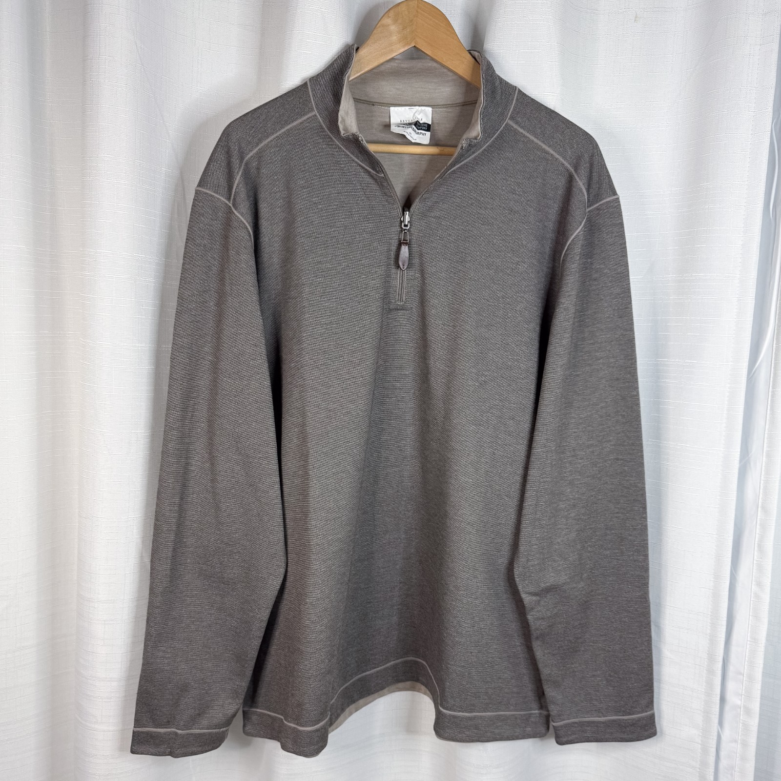JOHNSTON & MURPHY XC4 Reversible 1/4 Zip Extreme Comfort Brown Tan Men's XXL gallery
