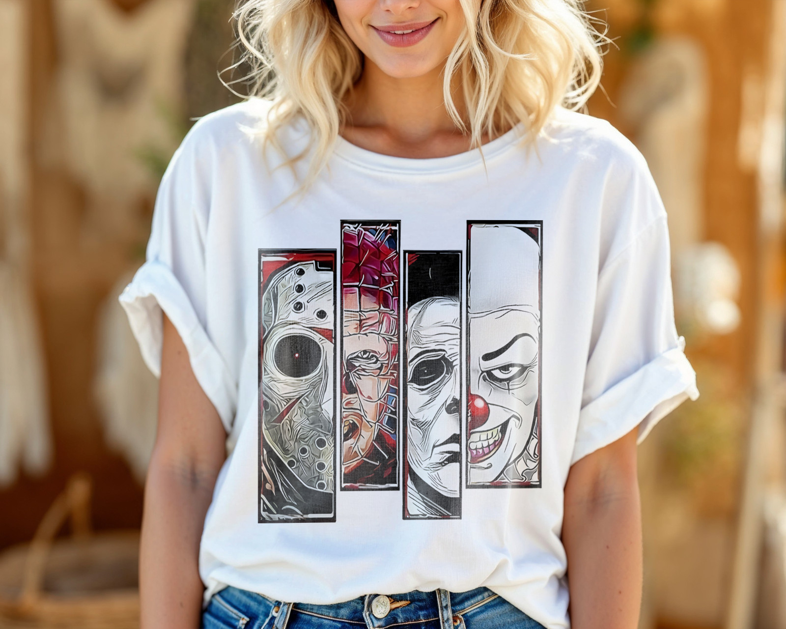 Horror Movie Icons T-Shirt – Scary Villains Graphic Tee | Halloween A242 gallery