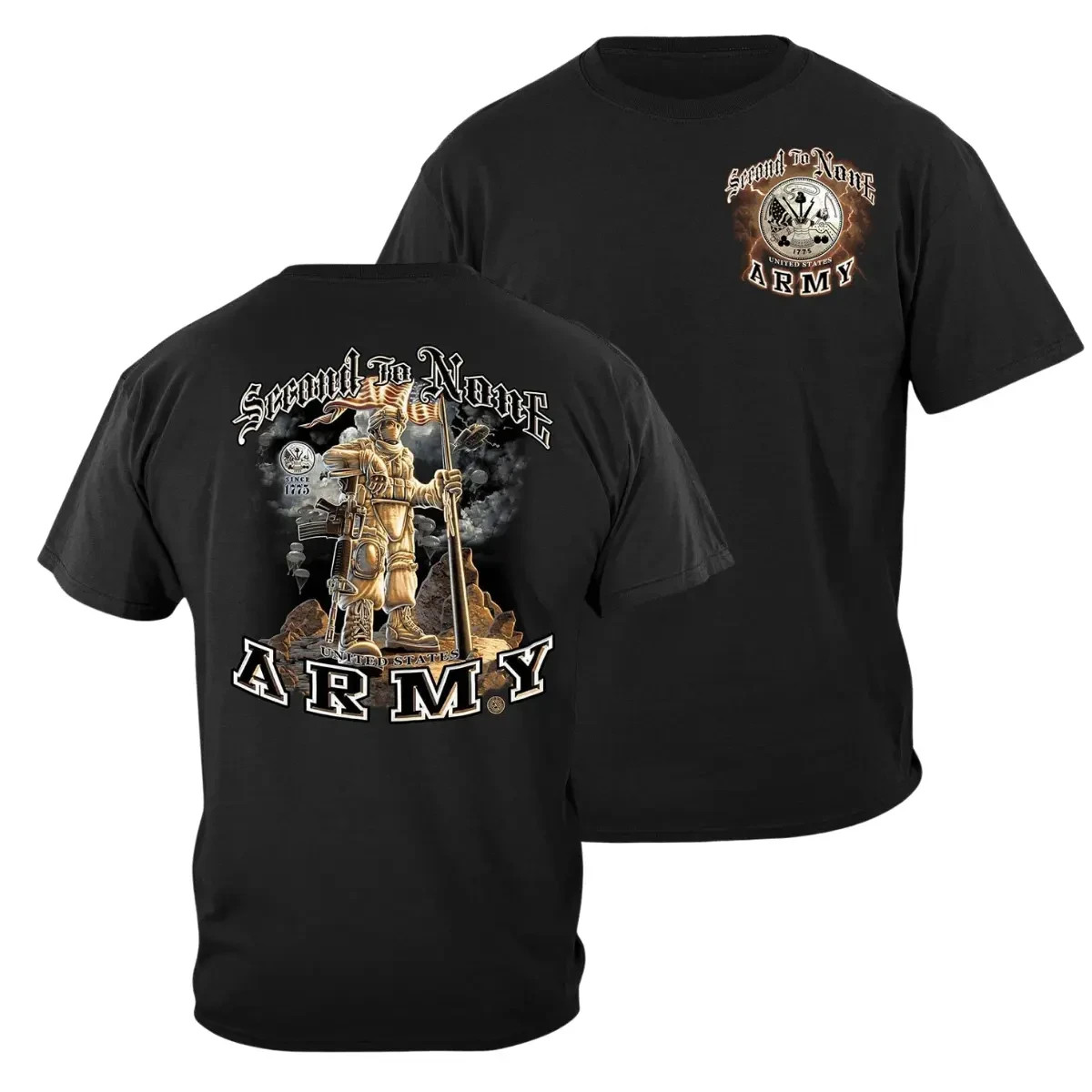 Army Second To None Shirt, Tactical Soldier Patriotic Graphic Tee