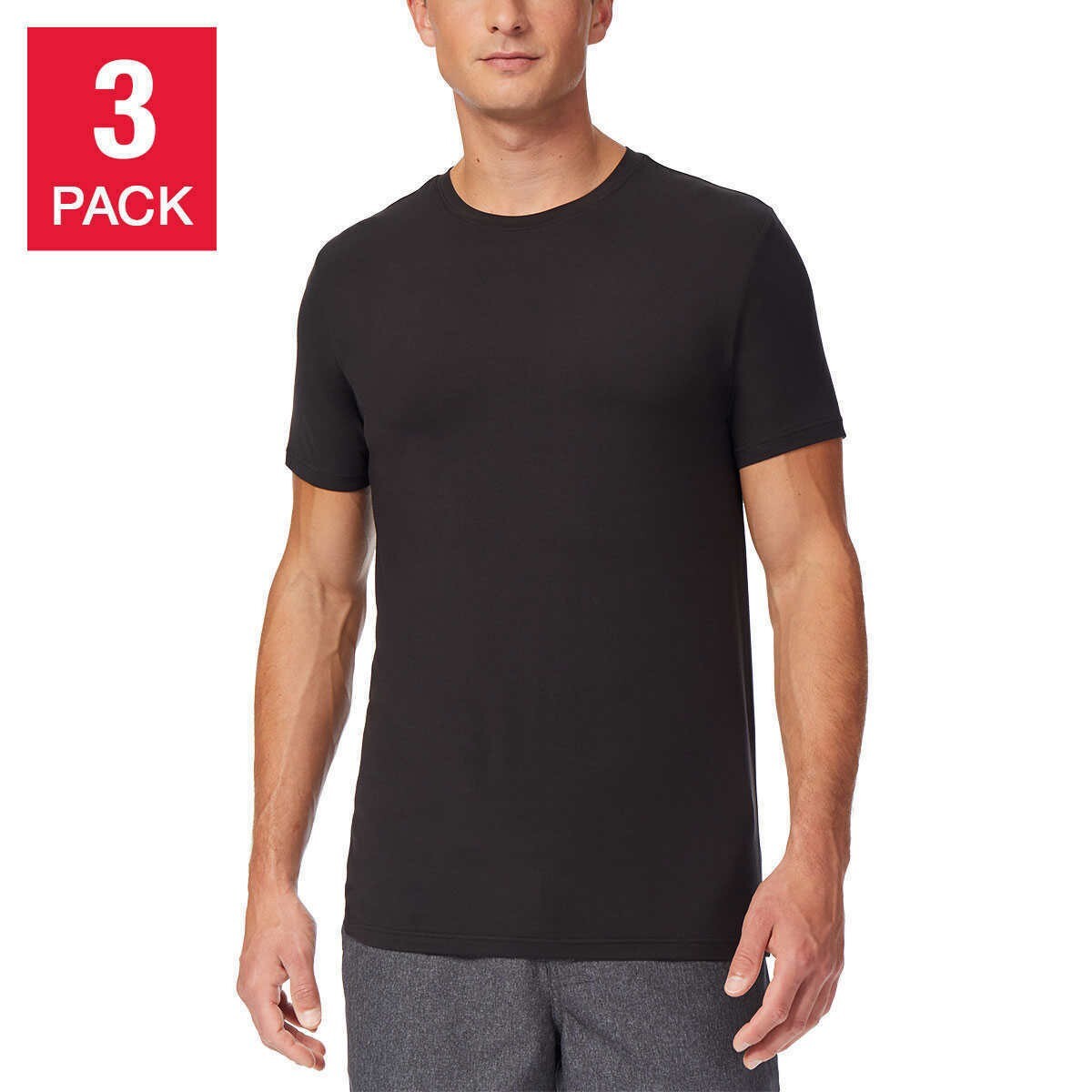 NEW 32 Degrees Mens 3 pack Cool Tee Short Sleeve Crew Neck, BLACK, MEDIUM 38-40 gallery