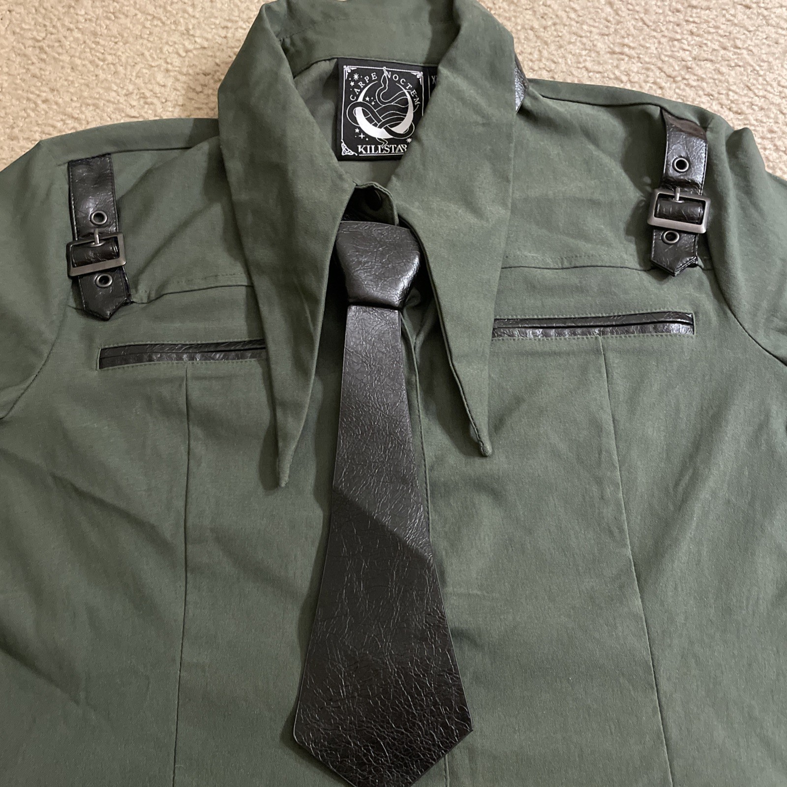 KillStar Dolls Carpe Noctem Kill Secret Mission - Green military top - Size XXL gallery