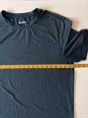 Quince Shirt Mens L Blue Solid Crew Neck Short Sleeve Stretch Basic Tee