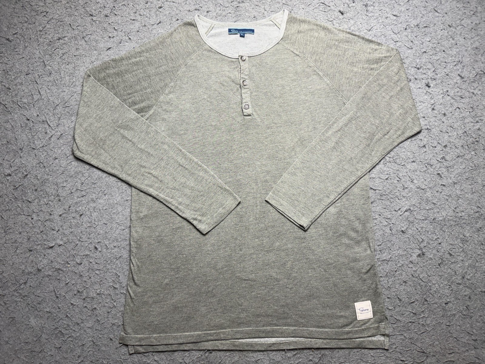 Shore Shirt Mens XL Green Long Sleeve Henley Cotton Rayon Polyester Made In USA gallery