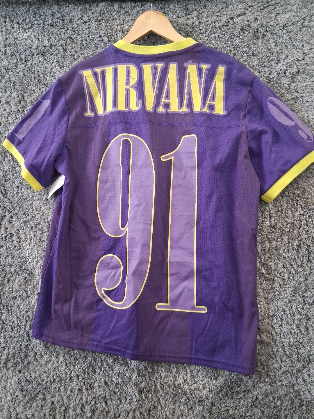 Nirvana In Utero "91" Purple Soccer Jersey Size XL Kurt Cobain Grunge Wear NWT gallery