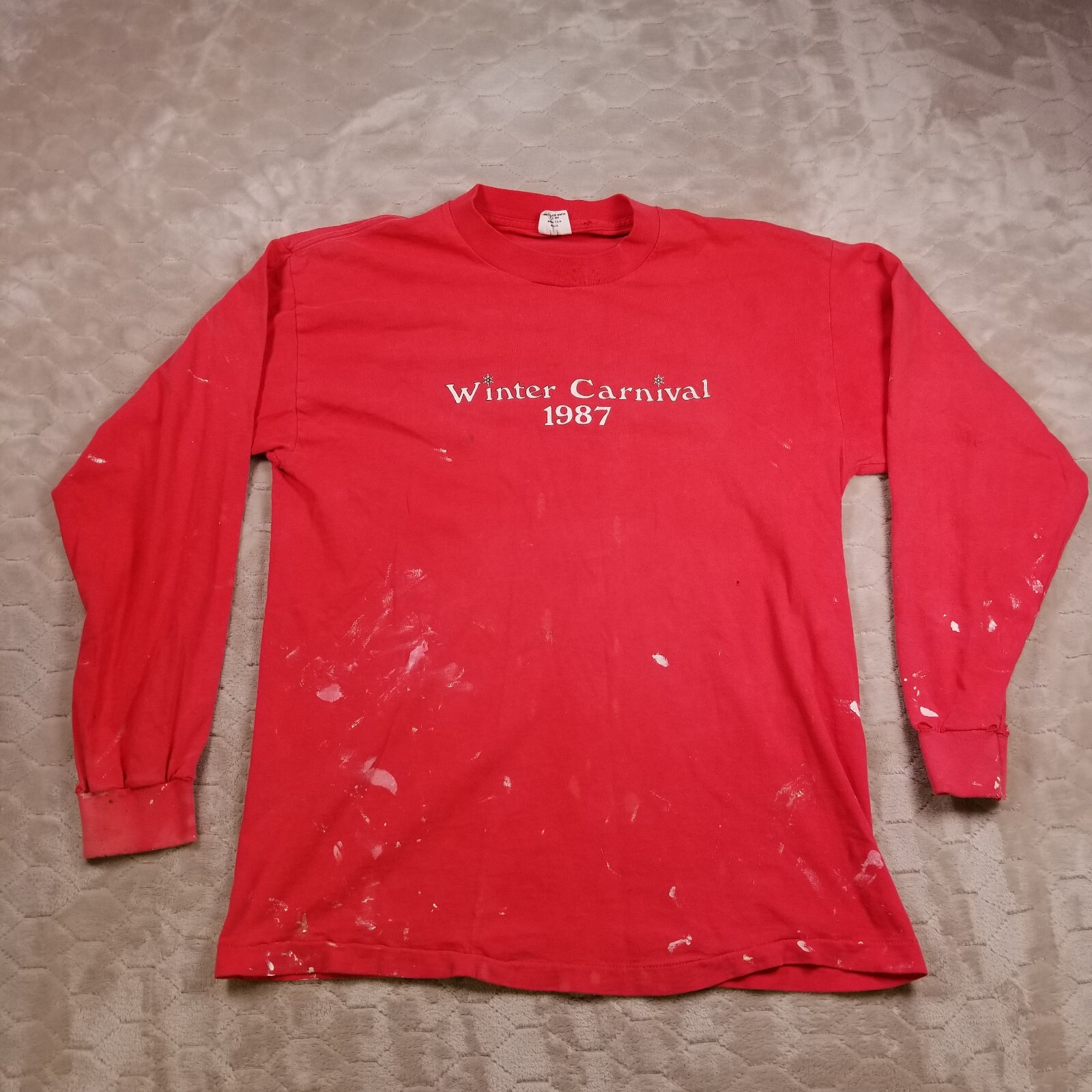 VTG 1987 Winter Carnival Shirt Sz Lg Greek Formal Party Pi Kappa Alpha PAINTED gallery