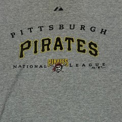 VTG Pittsburgh Pirates Baseball TShirt Mens Large Gray National League Majestic