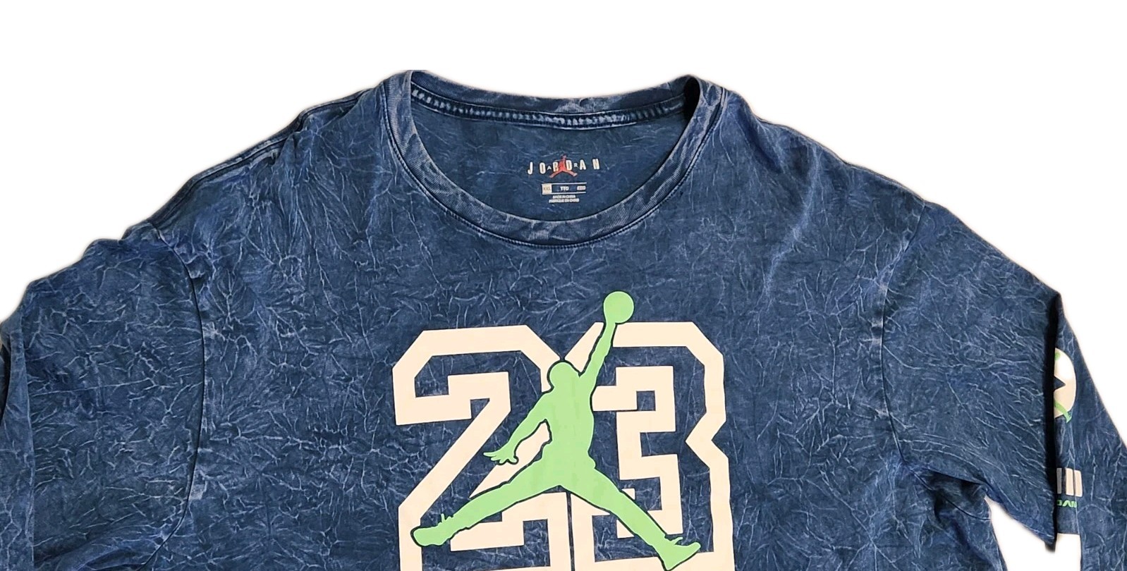 JORDAN LEGACY AJ13 LONG-SLEEVE TEE *Blue Textured Fabric Look*Mens XXL gallery