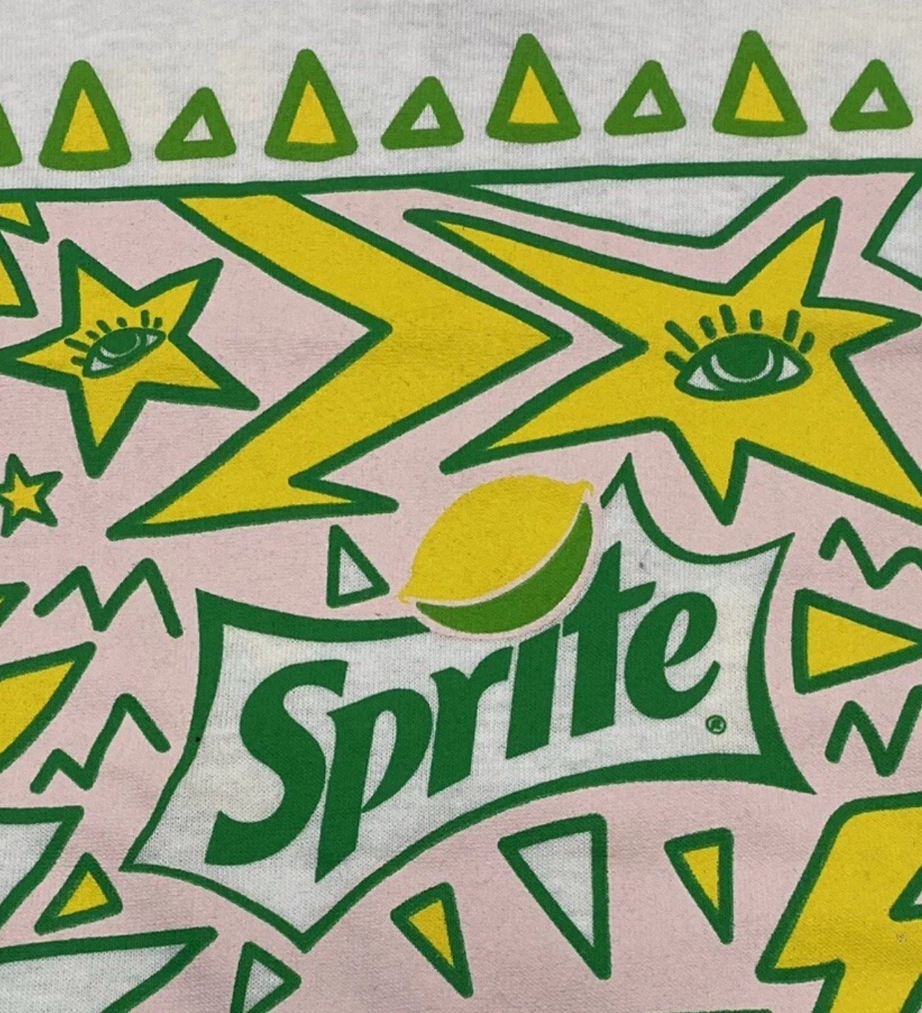 Pop Art SPRITE - 80’s Keith Haring Style Graphic T-Shirt Pink Green Adult Sz: L gallery