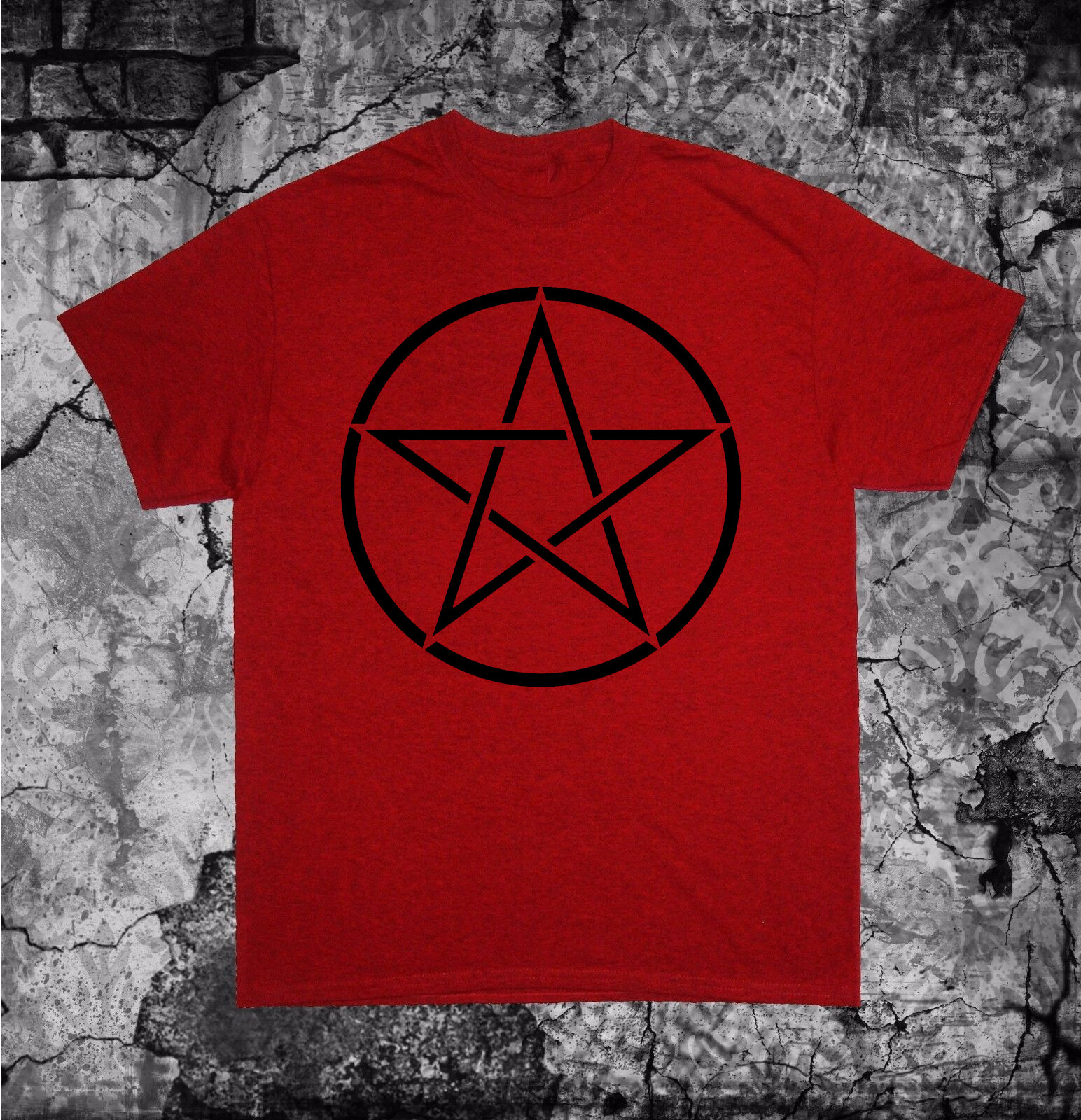 Pentacle Shirt Punk Occult Gothic Baphomet Satanic Skull Pentagram Grunge Witch gallery