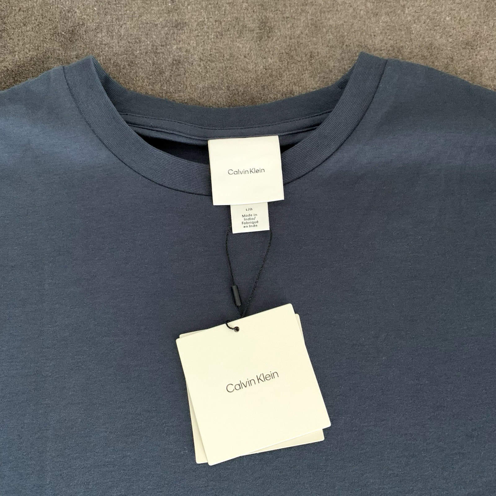 Calvin Klein Mens L Short-Sleeve Supima Cotton Soft Interlock T-Shirt Ink Blue gallery