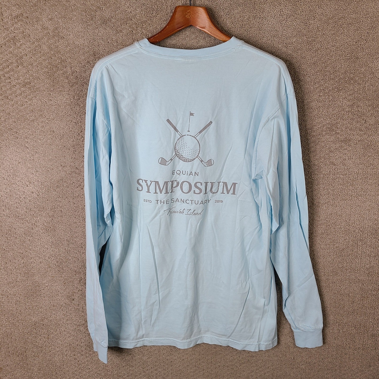 Comfort Colors Shirt Mens Large Blue Equian Symposium Kaiwah Island Long Sleeve gallery