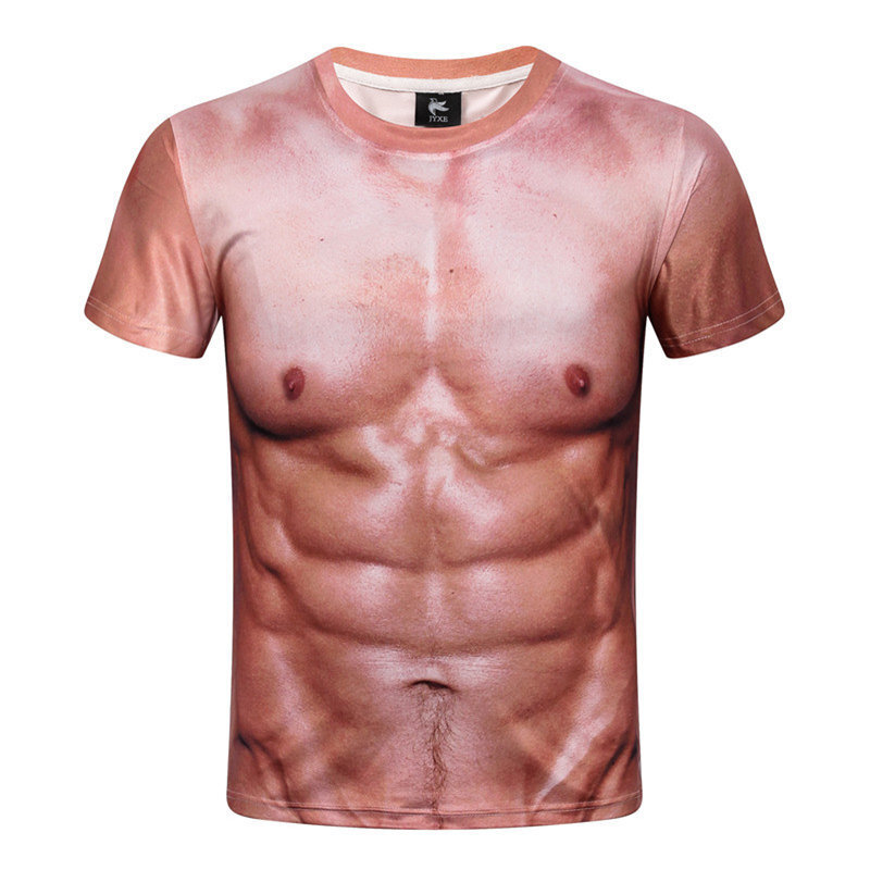 ON SALE!! Men Muscle 3D Print T-Shirt Summer Short Sleeve Digital Printing Top gallery