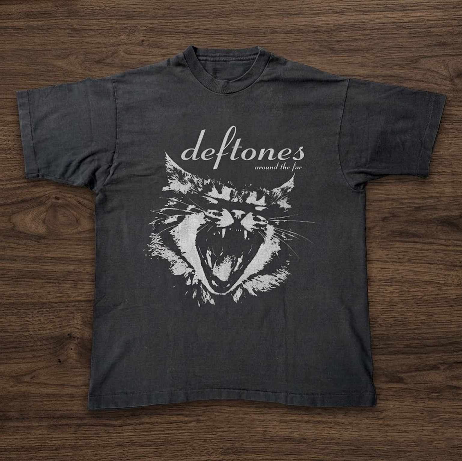 Hot Deftones Around The Fur Cat Graphic Tee, Unisex Black T-shirt Size S To 5XL