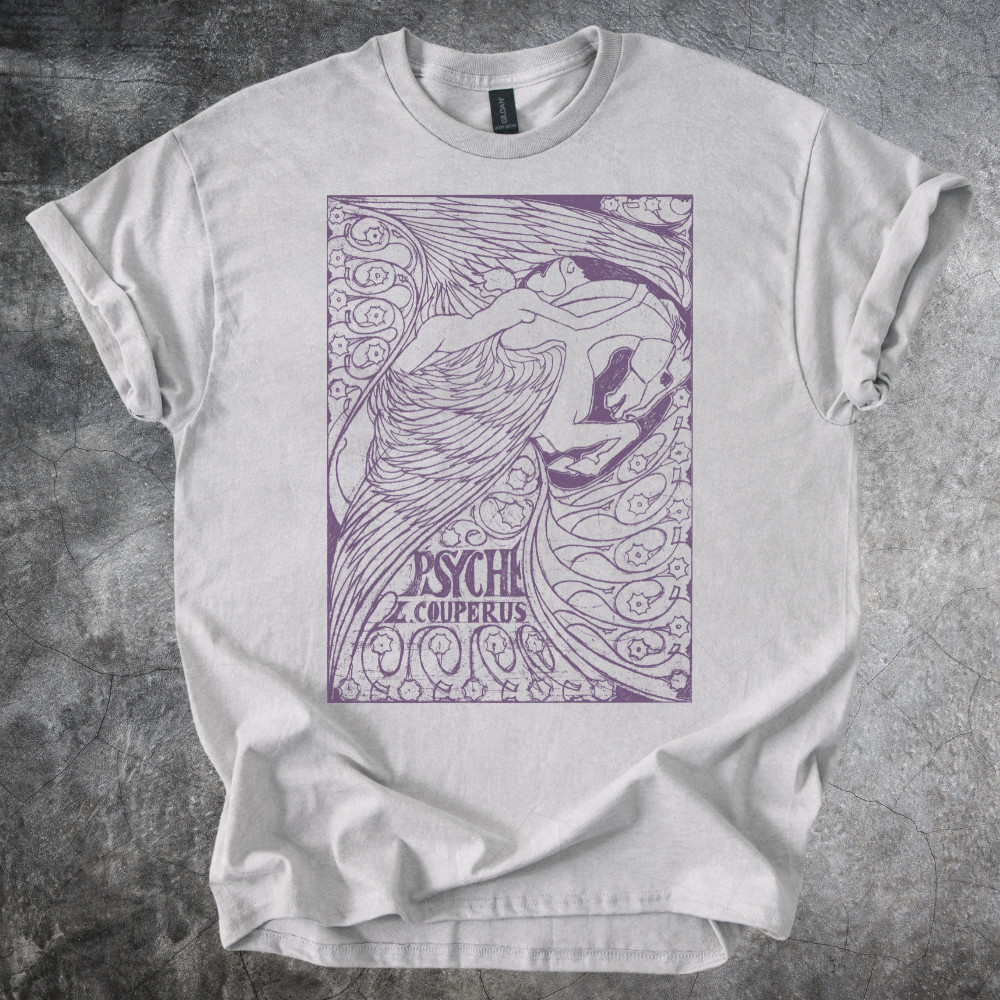 Psyche Artwork Shirt Classic Illustration Design Tshirt Cotton Tee Gray