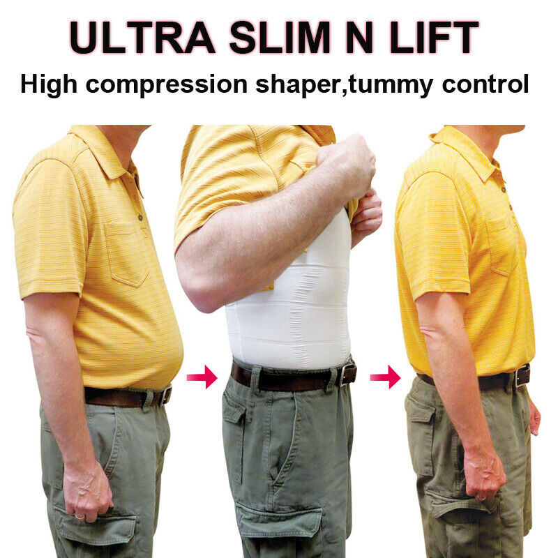 Men Body Slimming Vest Tummy Shaper Underwear Compression Waist Trainer Tank Top gallery