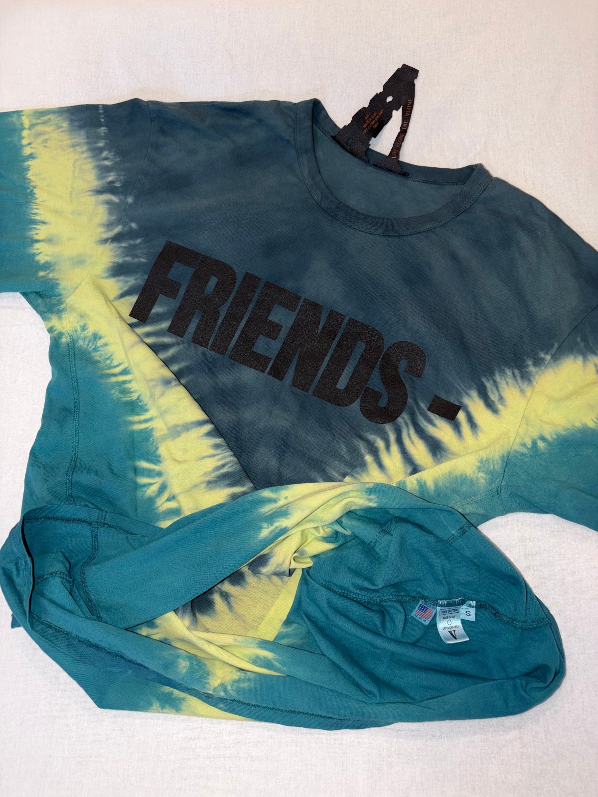 VLONE Friends Houston Pop Up Tie Dye Graphic Tee Shirt Mens Small HTX USA Cotton gallery