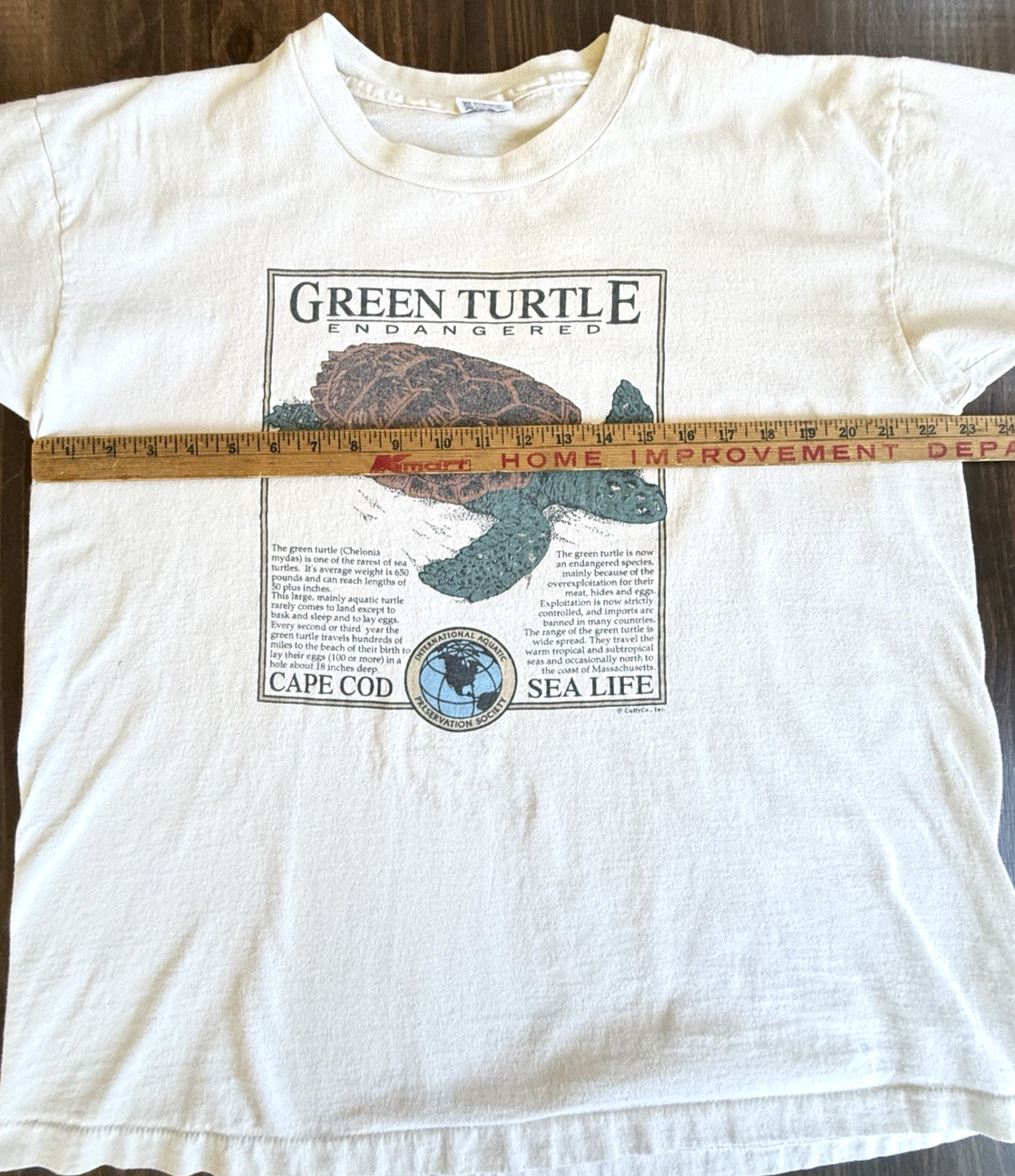 Vintage Green Turtle Endangered Cape Cod Sea Life Shirt Single Stitch XL Cuffy gallery