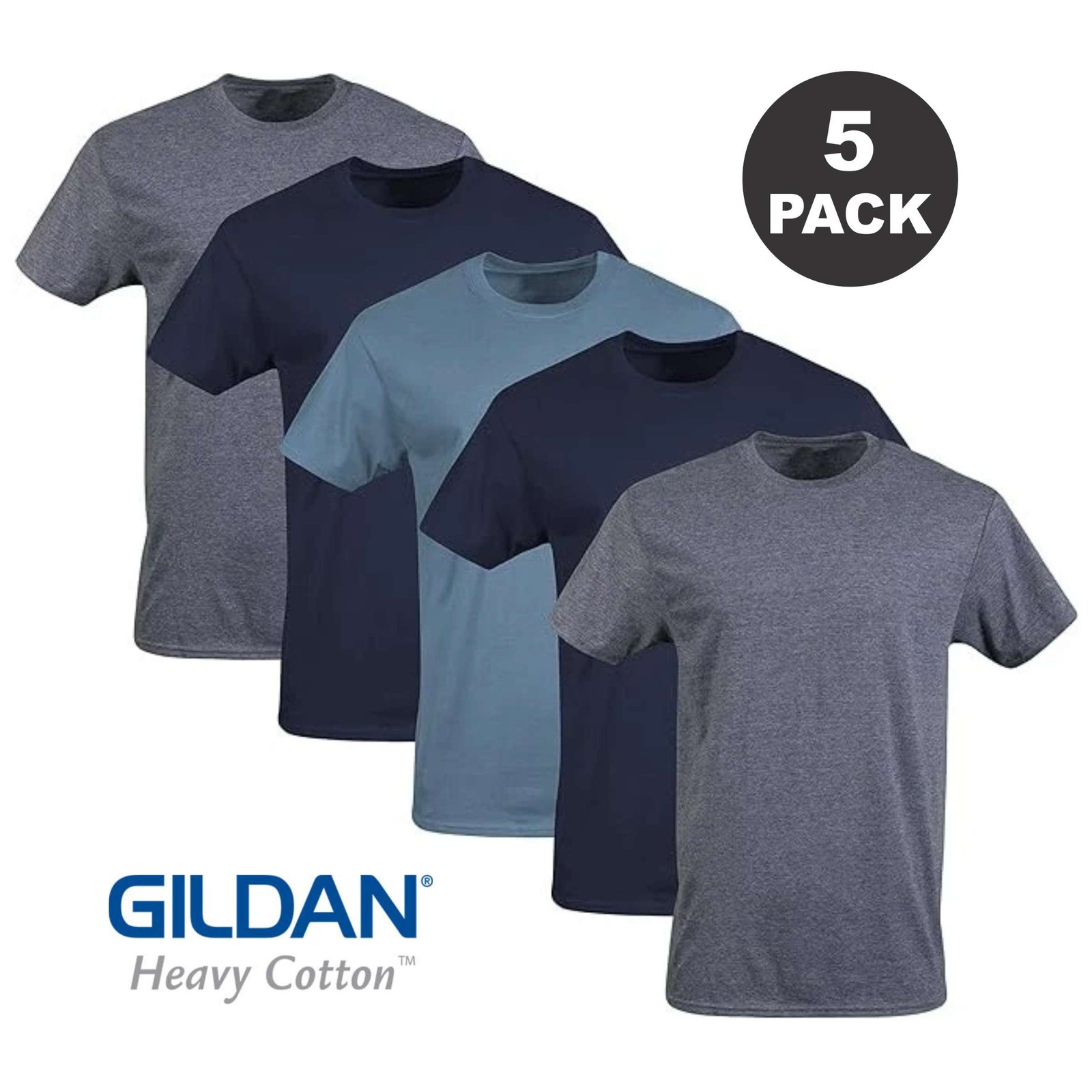 Gildan (5-pack) Bulk Solid Heavy Cotton Short Sleeve Blank Tee T-Shirt S-5XL New gallery