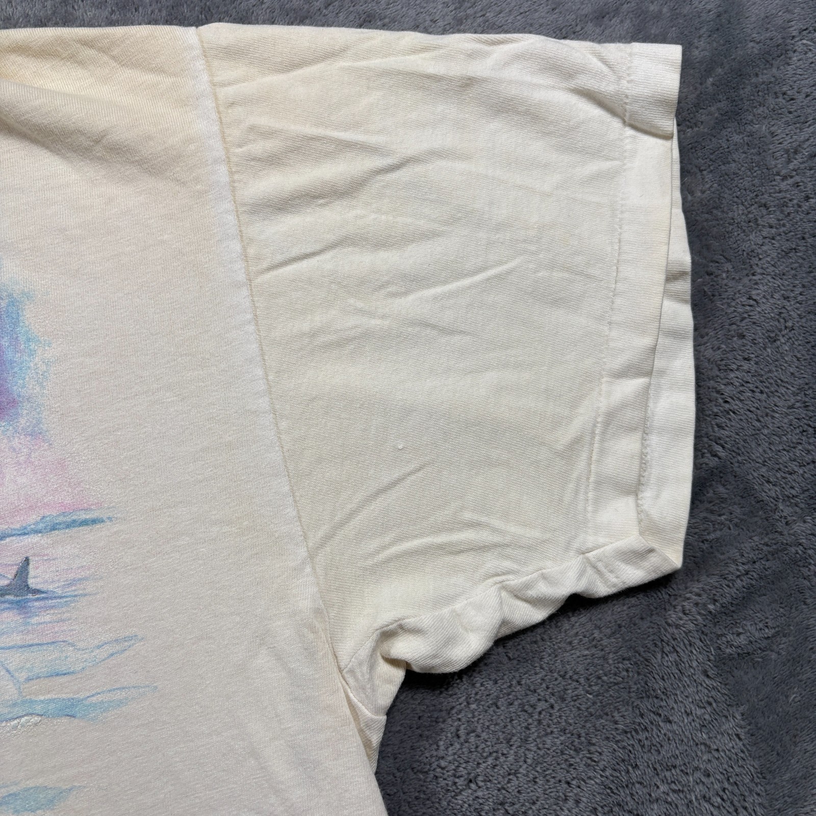 Vintage 1992 T-Shirt Mens XL Cream Seals Sea World Graphic Retro Casual Summer gallery