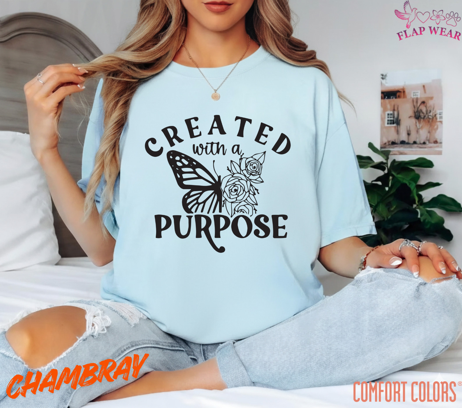 Unisex Created With A Purpose T-Shirt, Men T shirt,Women T shirt Gift Christian gallery