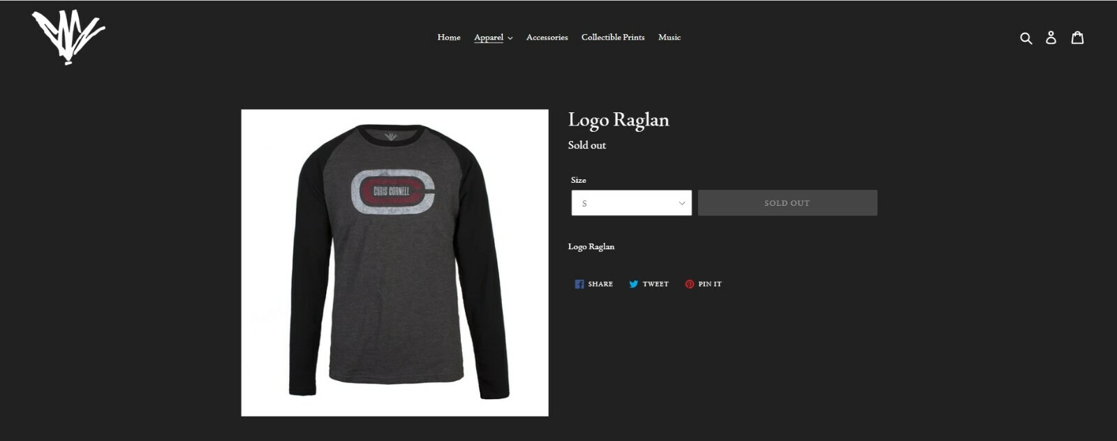 CHRIS CORNELL Logo Raglan OFFICIAL MERCHANDISE NEW!! SEE ALL SIZE IN STOCK OOP gallery