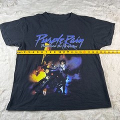 Prince Purple Rain Mens Medium Black Graphic Crew Neck Short Sleeves T-Shirt