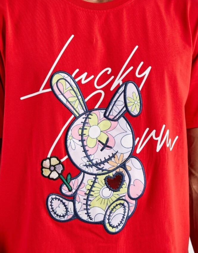 BKYS Lucky Charm Flower Pattern Men's Red T-Shirts New gallery