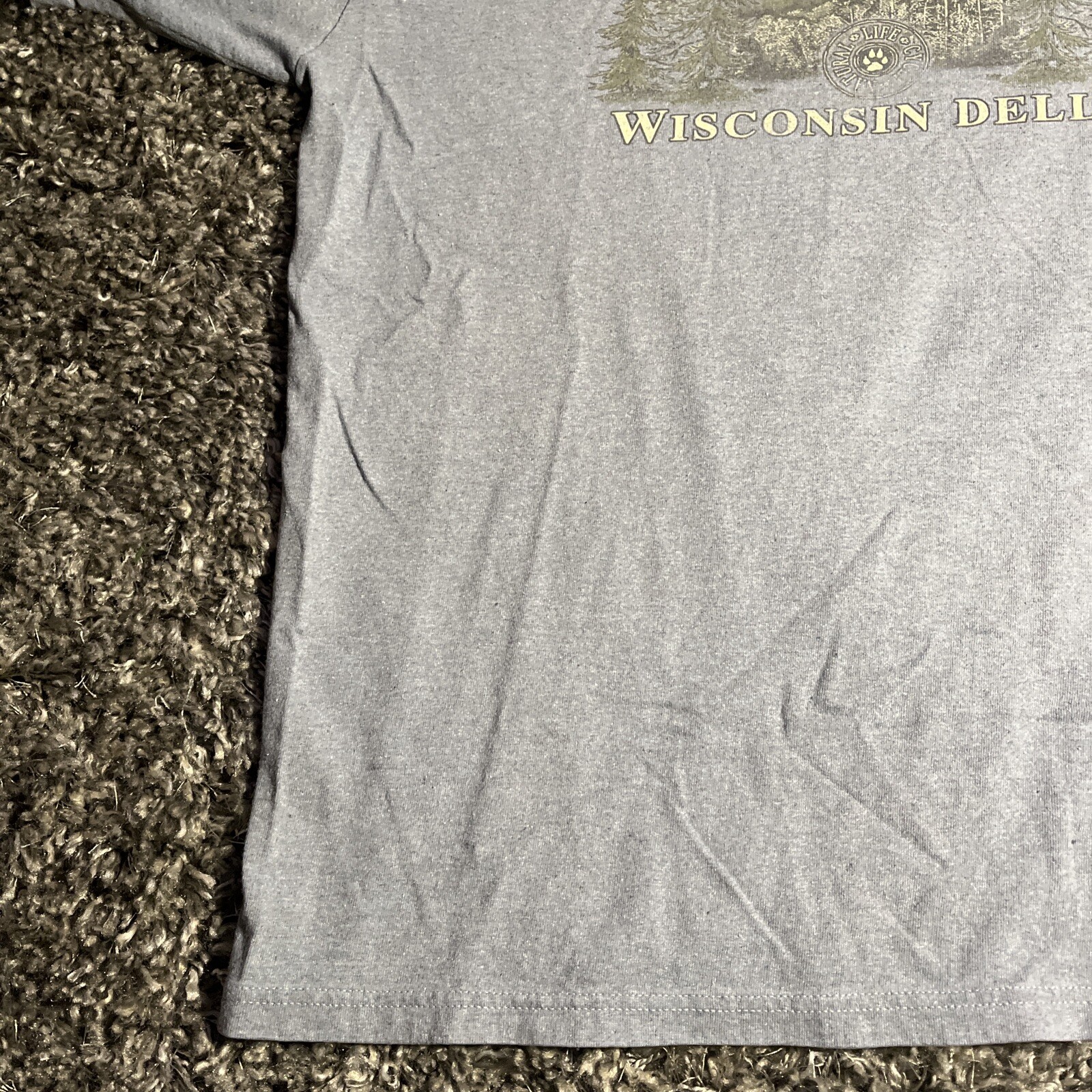 Eco Mountain Wisconsin Dells Men’s Shirt Size Large Blue Gray Made in USA EUC gallery