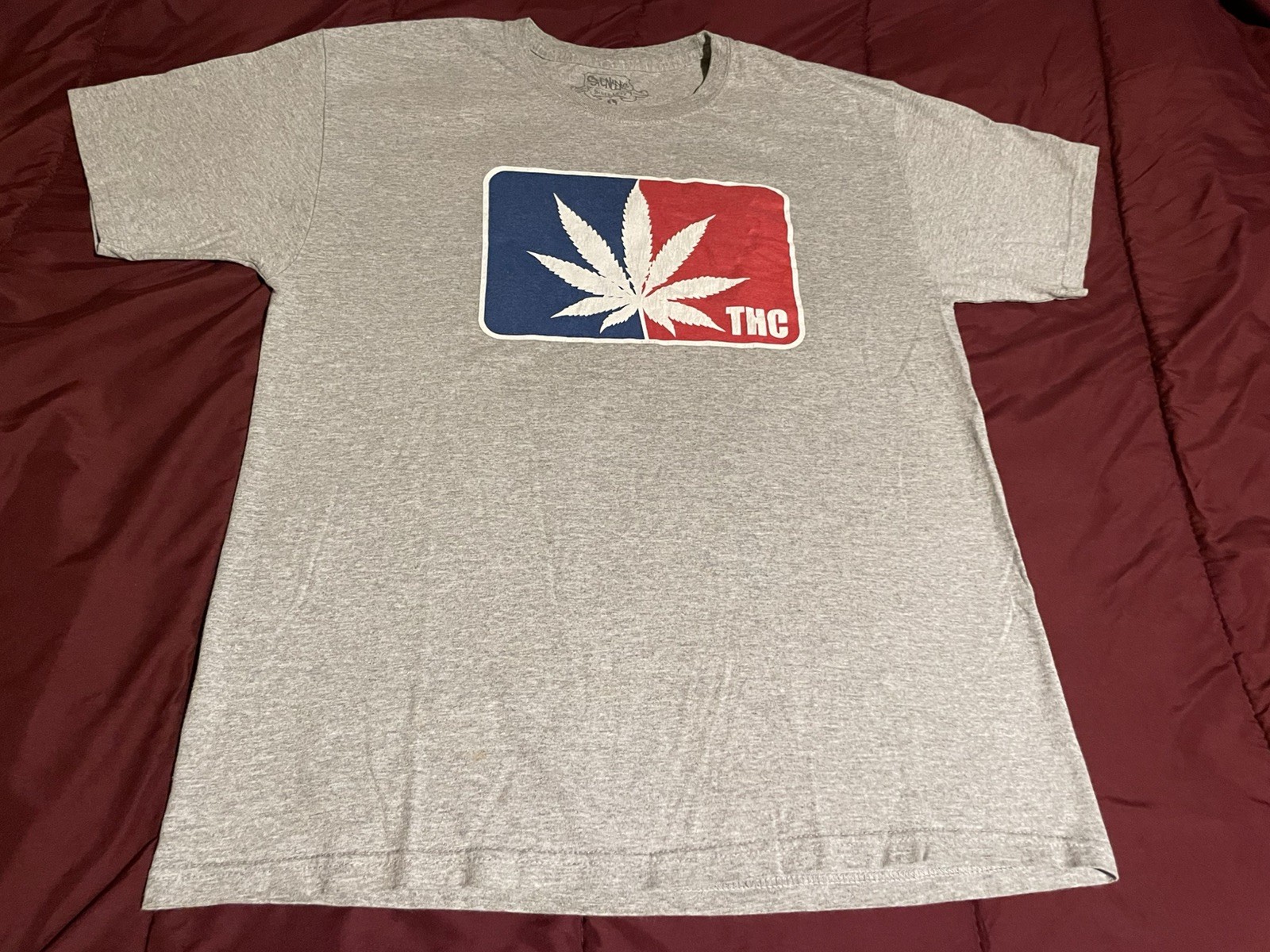 Vintage THC NBA T Shirt Large Gray Weed Marijuana Tee Spencers 2000s Drug Humor gallery