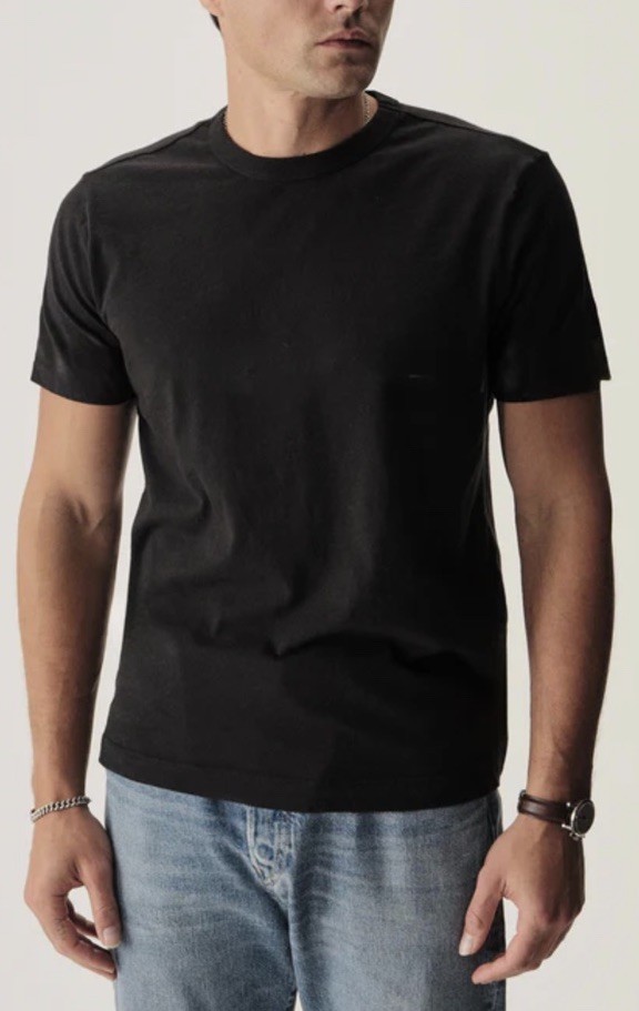 Buck Mason USA Made Slub Cotton 145GSM Black T-Shirt STANDARD Length gallery