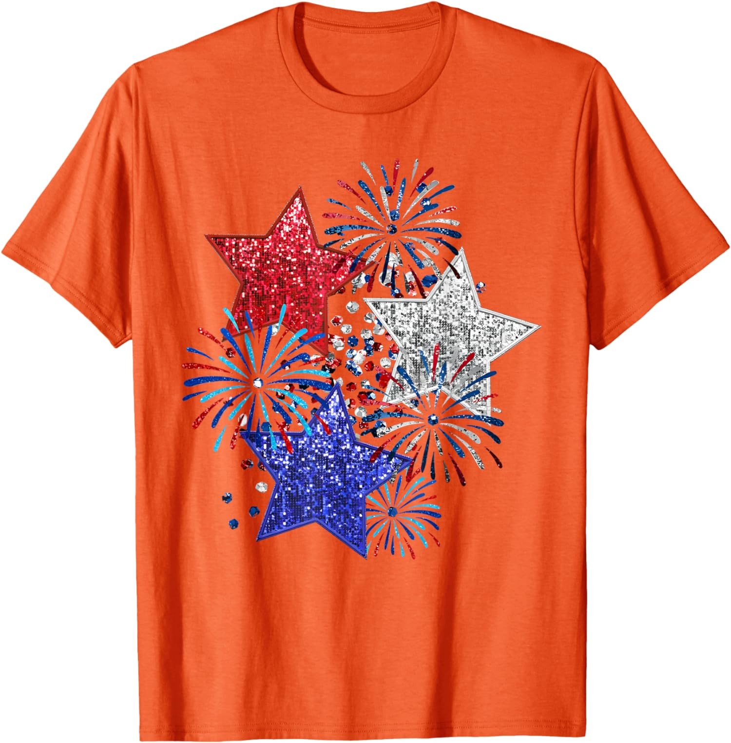 4th Of July Fireworks Stars Funny Cute Printed Design Unisex T-Shirt gallery