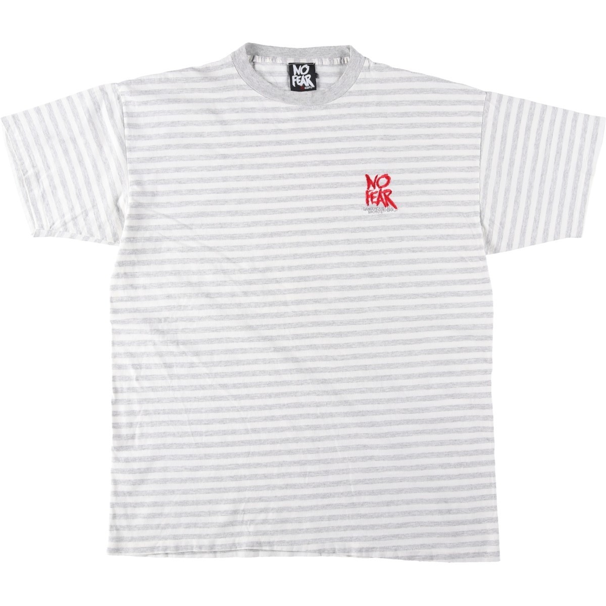 Used 90’S NO FEAR striped pattern logo t-shirt made in USA men’s size XL equ…