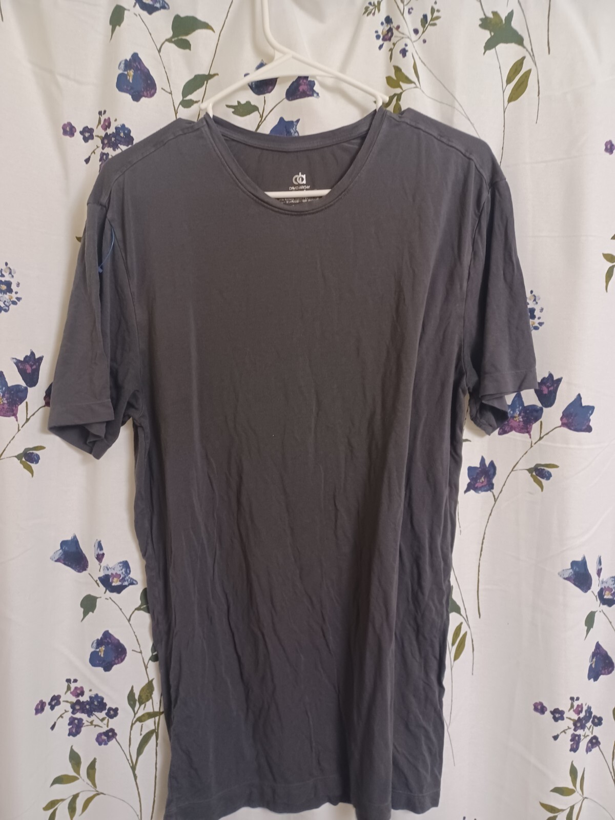 David Archy Shirt Mens Medium Grey Bamboo Base Basic Plain Adult Med gallery