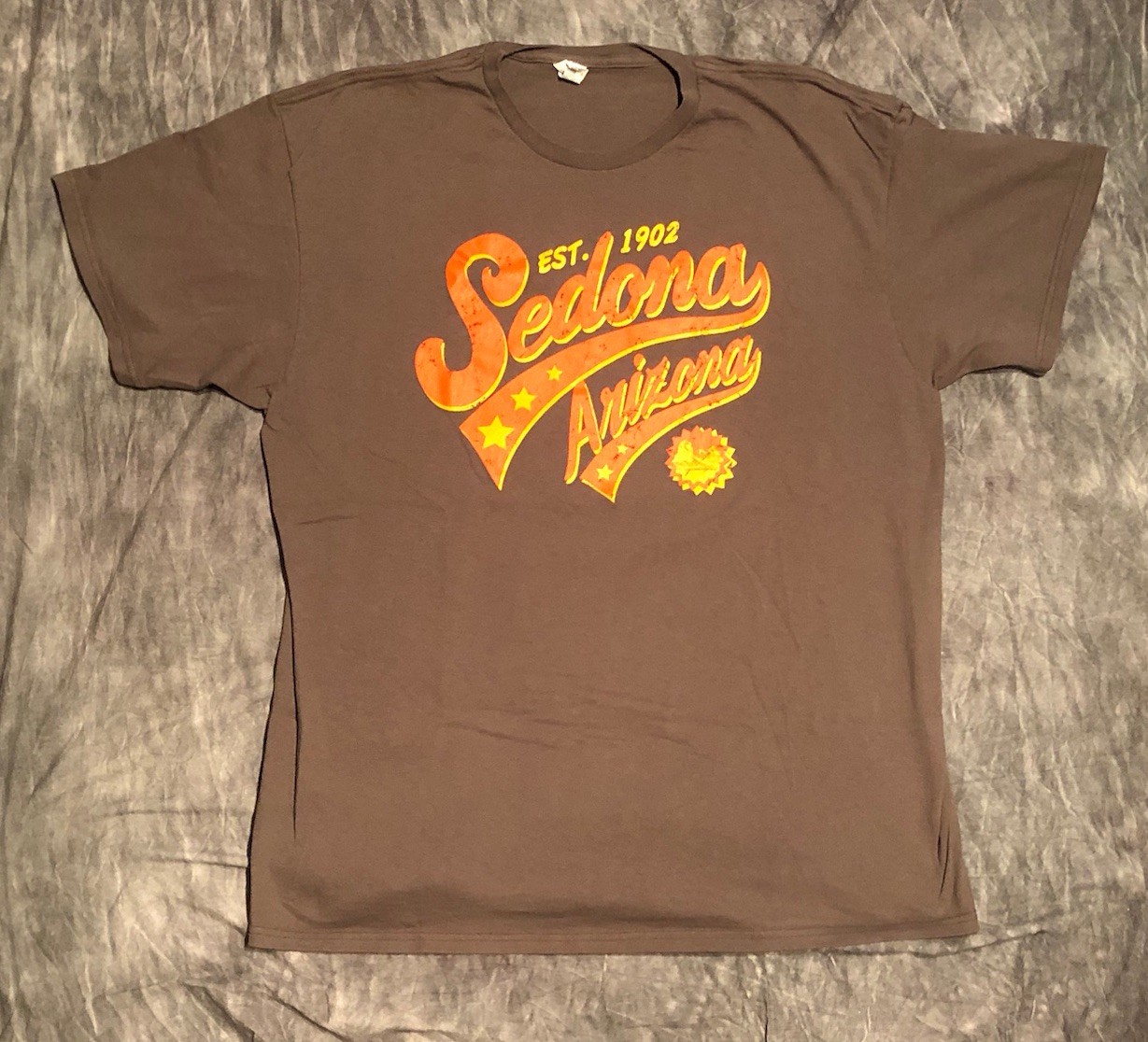 Sedona Arizona Est. 1902 T-Shirt Gray 100%!Cotton VG Size XL Orange Decal Print gallery