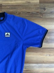 Vintage 90’s Adidas Knit Pullover Royal Blue Shirt Men’s Medium Nylon Rare