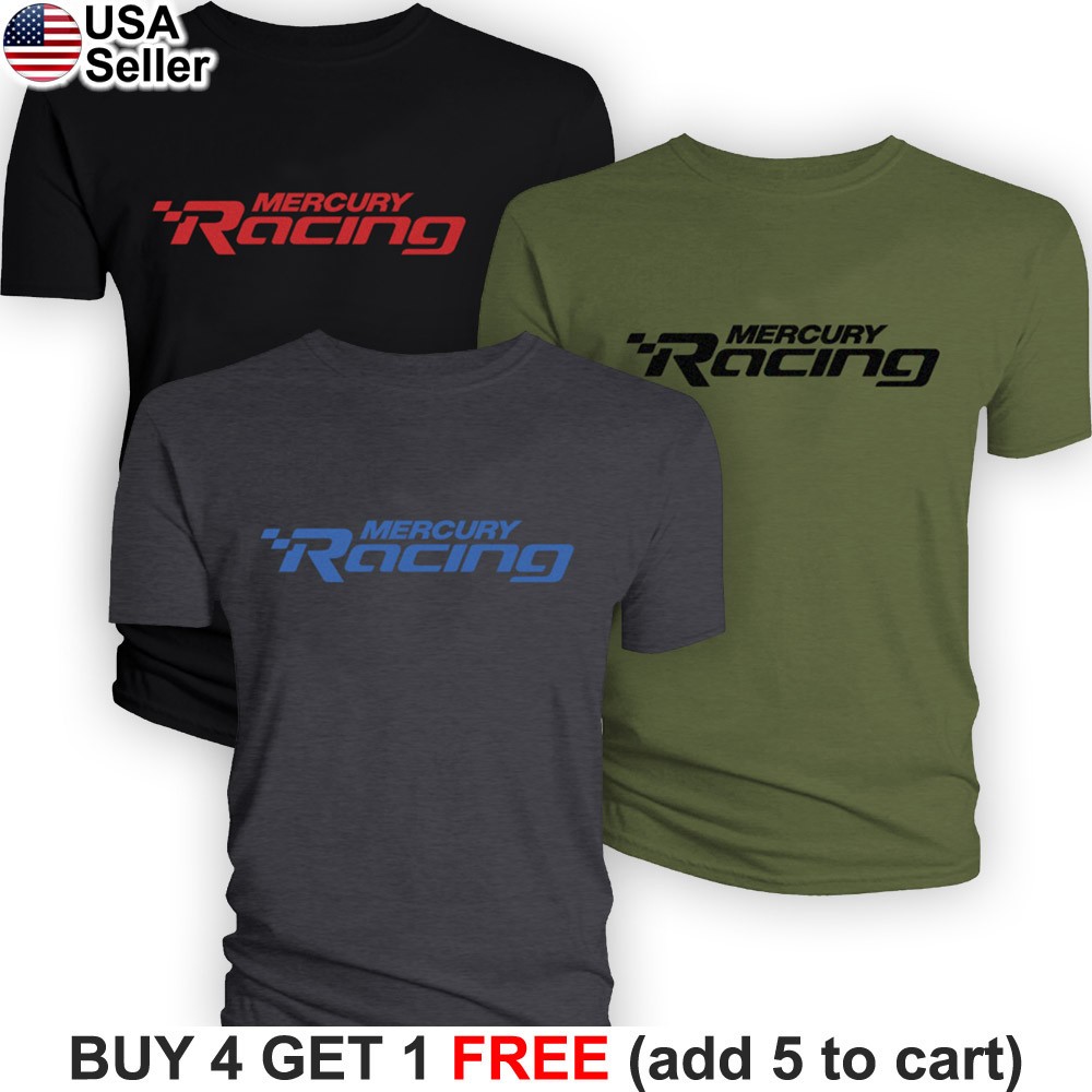 Mercury Racing T-Shirt Outboards Boating Mercruiser Marine Boat Speed BME01