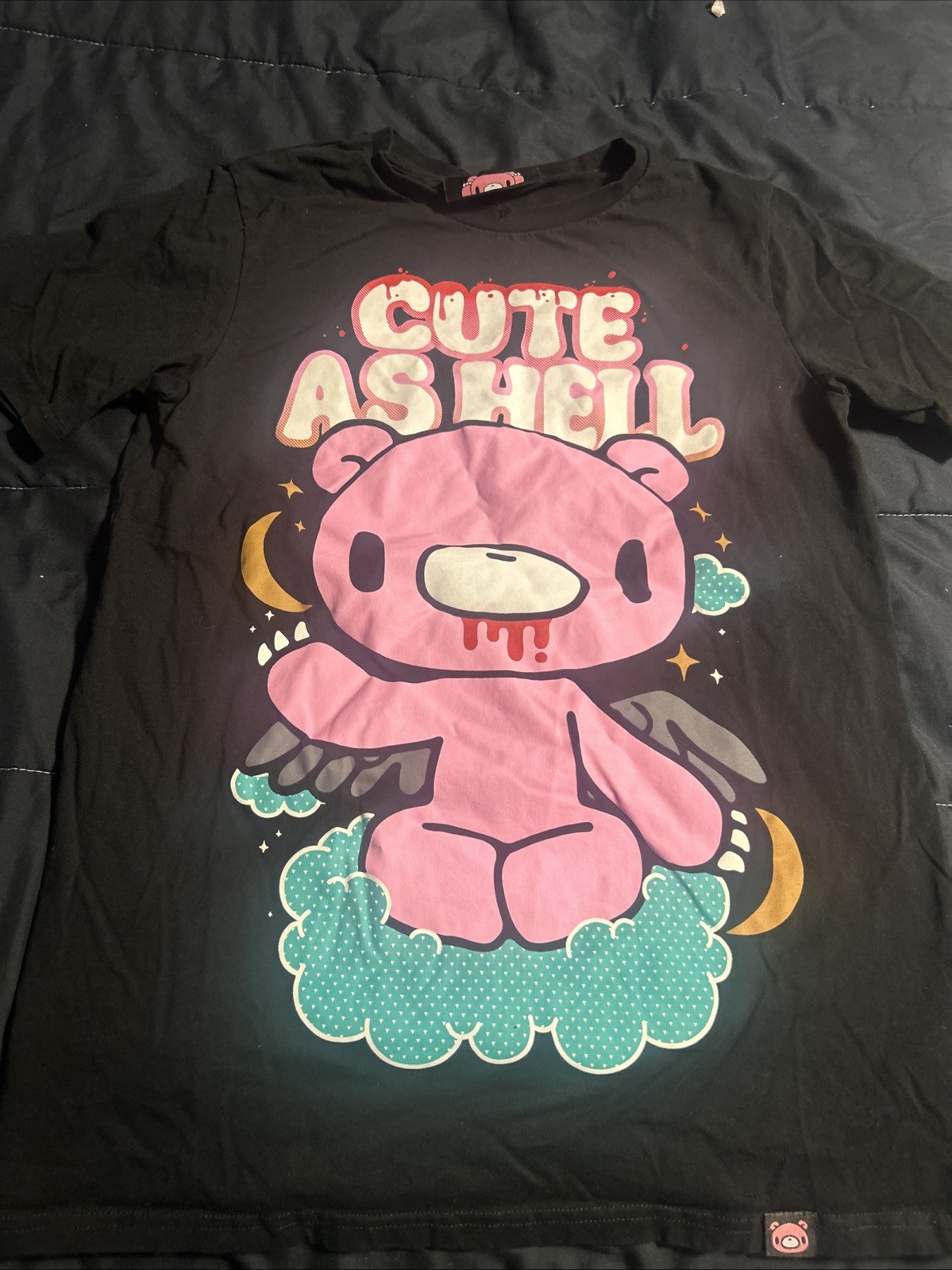 Killstar X Gloomy Bear Mori Chack Size M T-Shirt Japan Anime Black and Pink