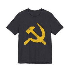 Hammer & Sickle T-Shirt | Yellow Graffiti Communist Soviet Symbol Tee Shirt