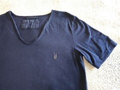 ALLSAINTS Spitalfields Jacks Place Blue S/S Tonic Scoop Neck Shirt Sz XS