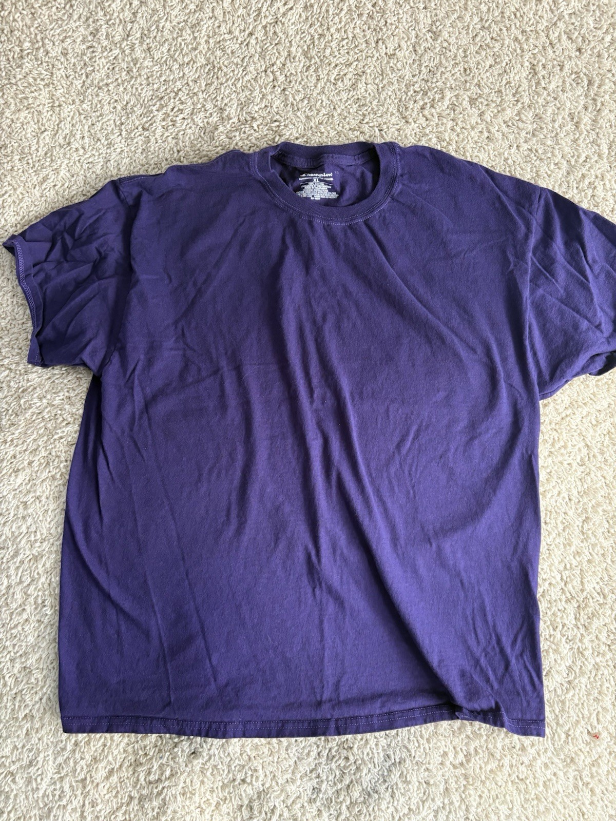 Champion shirt adult extra large 1XL purple short sleeve crewneck casual mens a2 gallery