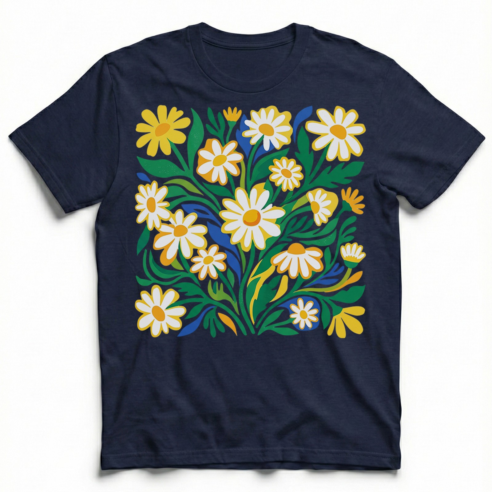 Groovy Floral Daisy T-Shirt Colorful Botanical Wildflower Nature Spring Tee