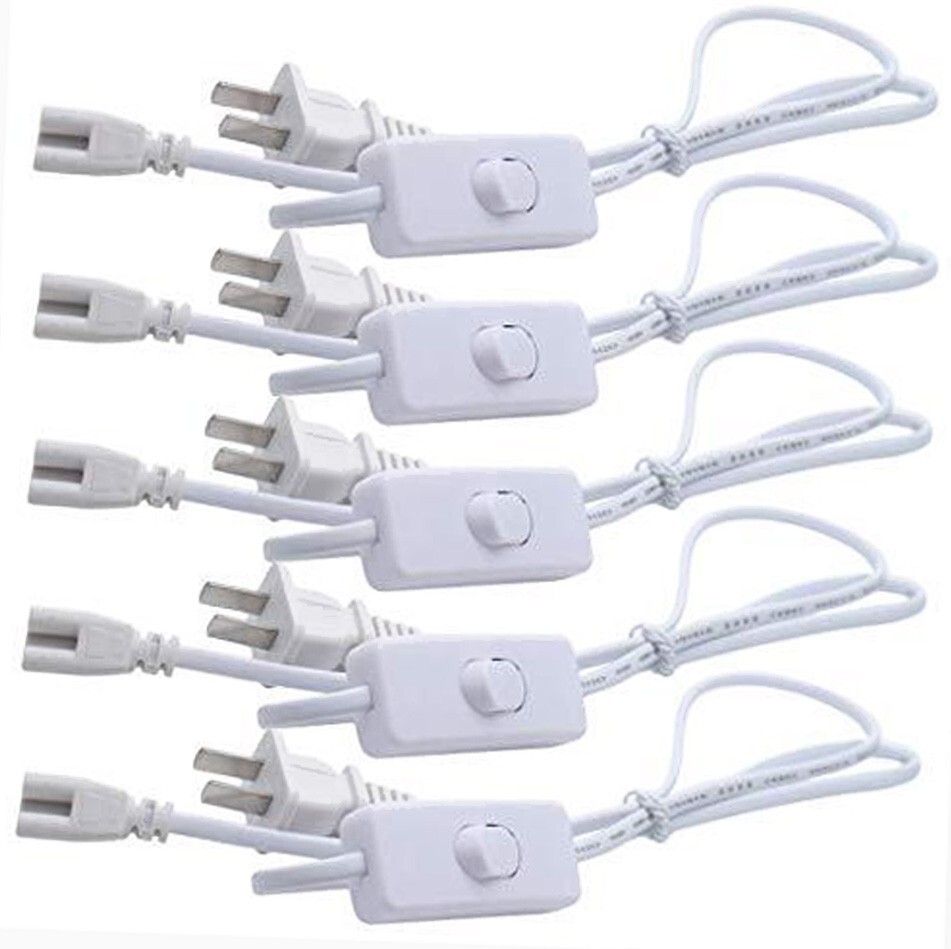 5X 6Ft Power Cord for LED T5 T8 Integrated Light Tube with ON-OFF Switch US 5pcs