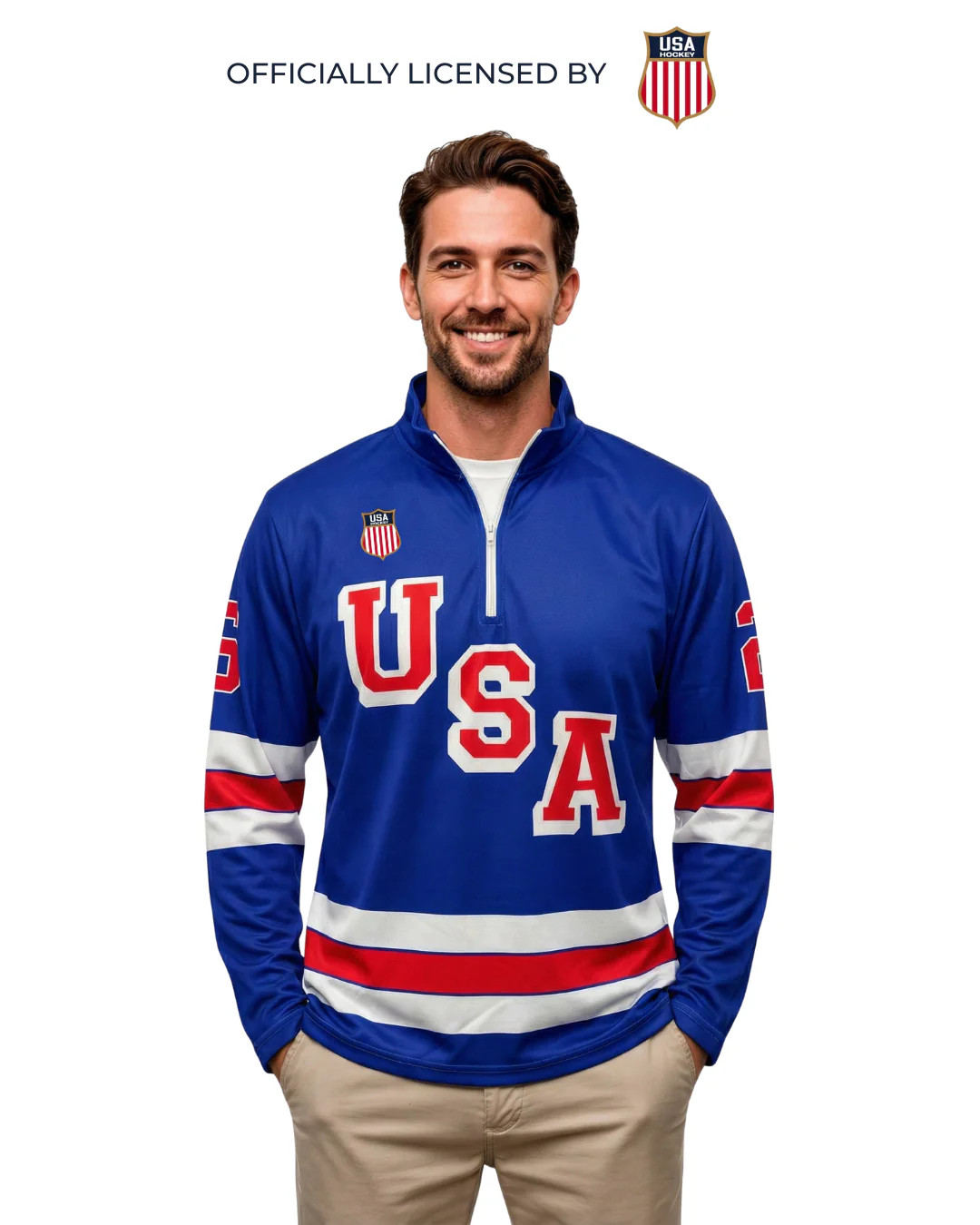 USA Hockey 2026 Replica Lightweight Blue 1/4 Zip Pullover gallery