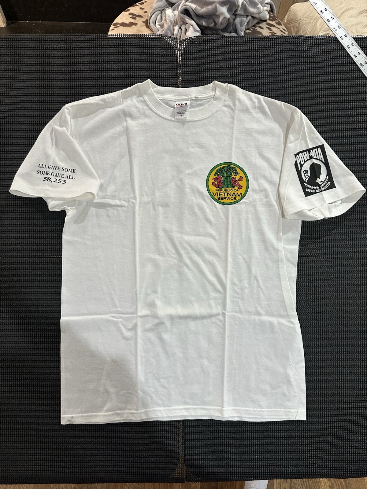 Vietnam Veteran Flashback T Shirt Mens L White POW MIA Republic Of Vietnam gallery