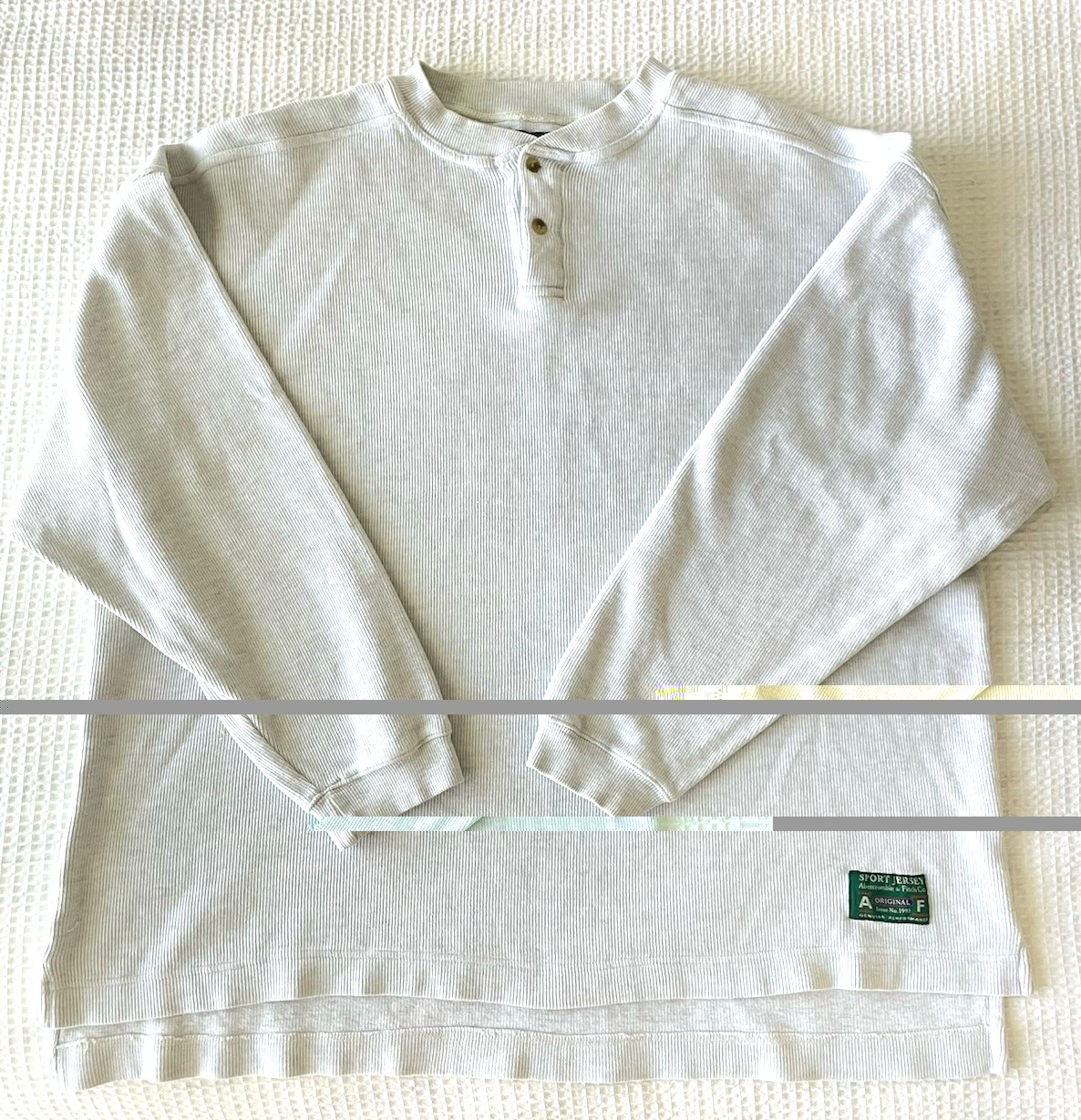 VTG Abercrombie & Fitch Mens Size XL Shirt Ribbed Oversized Henley Sport Jersey gallery