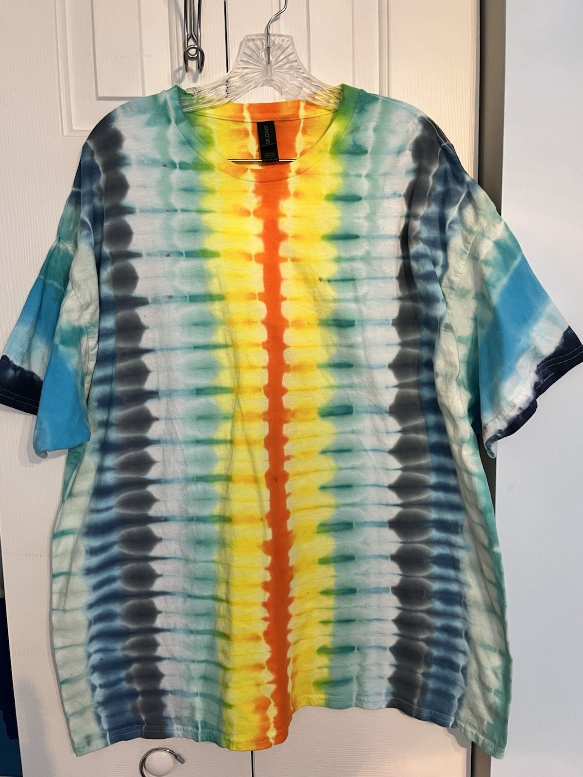 Gildan Heavy Cotton Men’s 2XL Multicolor Tie-Dye Crew Neck Short Sleeve Tee