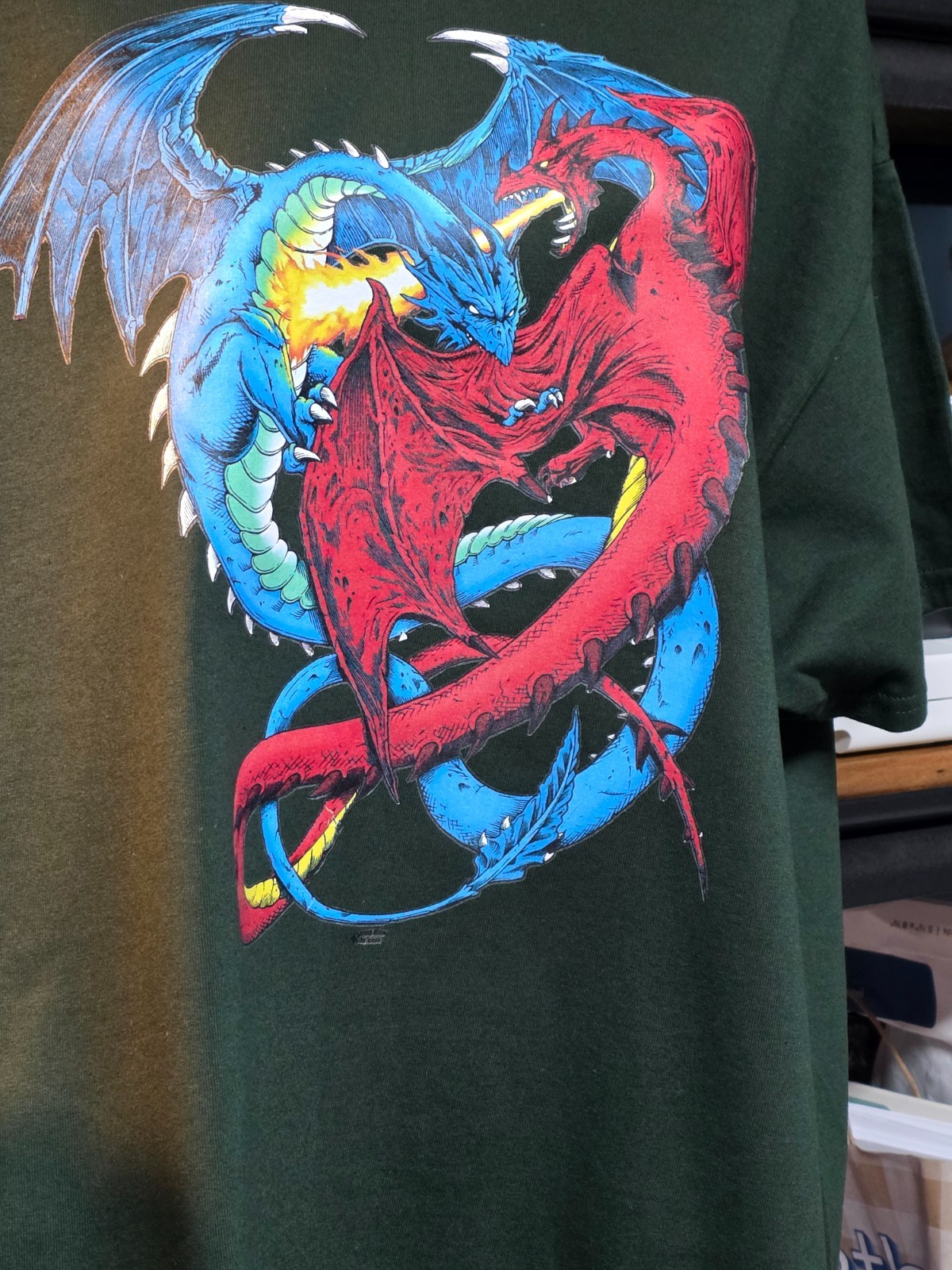 Fantasy Dragons X-Large Forest Green T-Shirt gallery