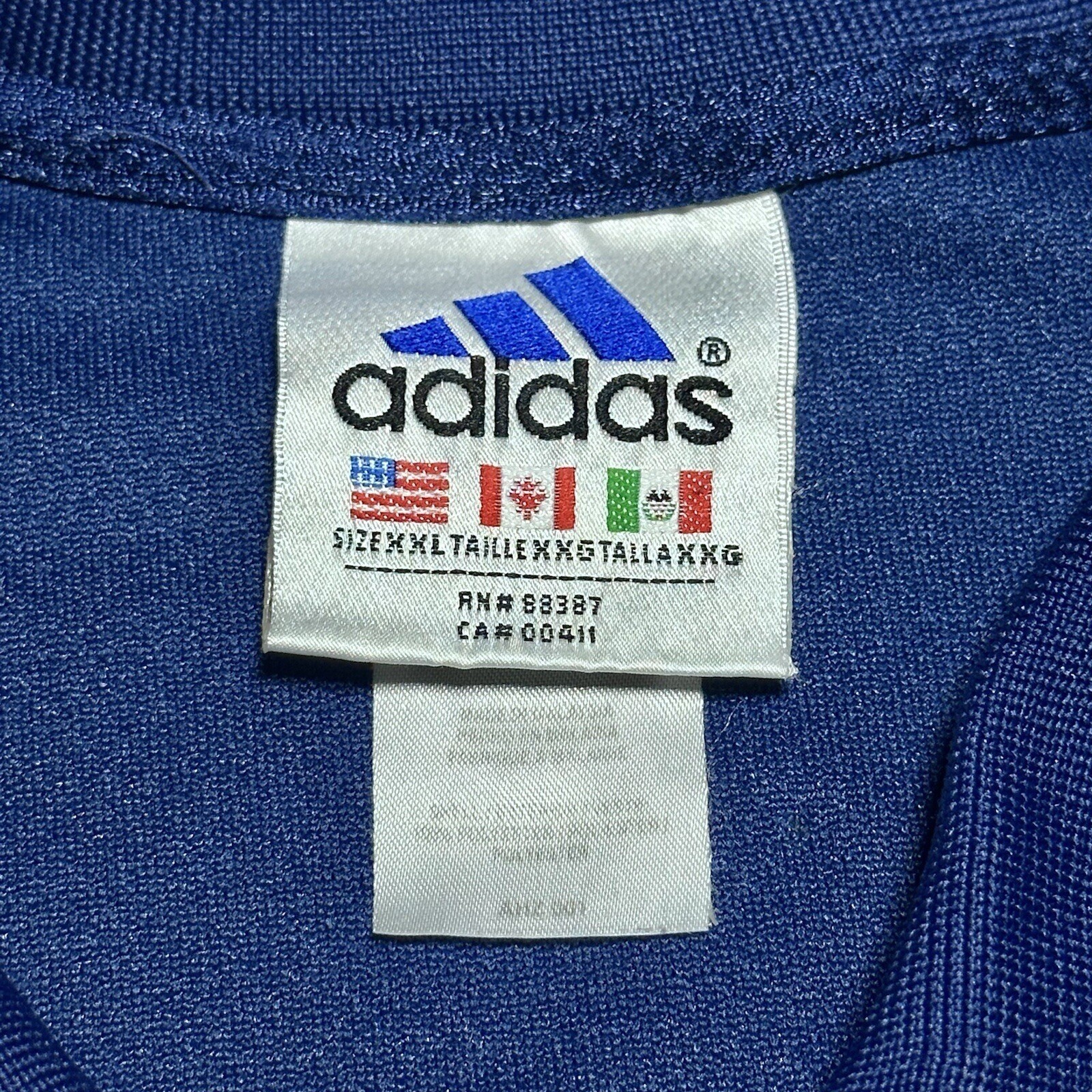 Vintage Adidas Basketball Warm Up Shooting Snap Button Jersey Shirt Size 2XL gallery
