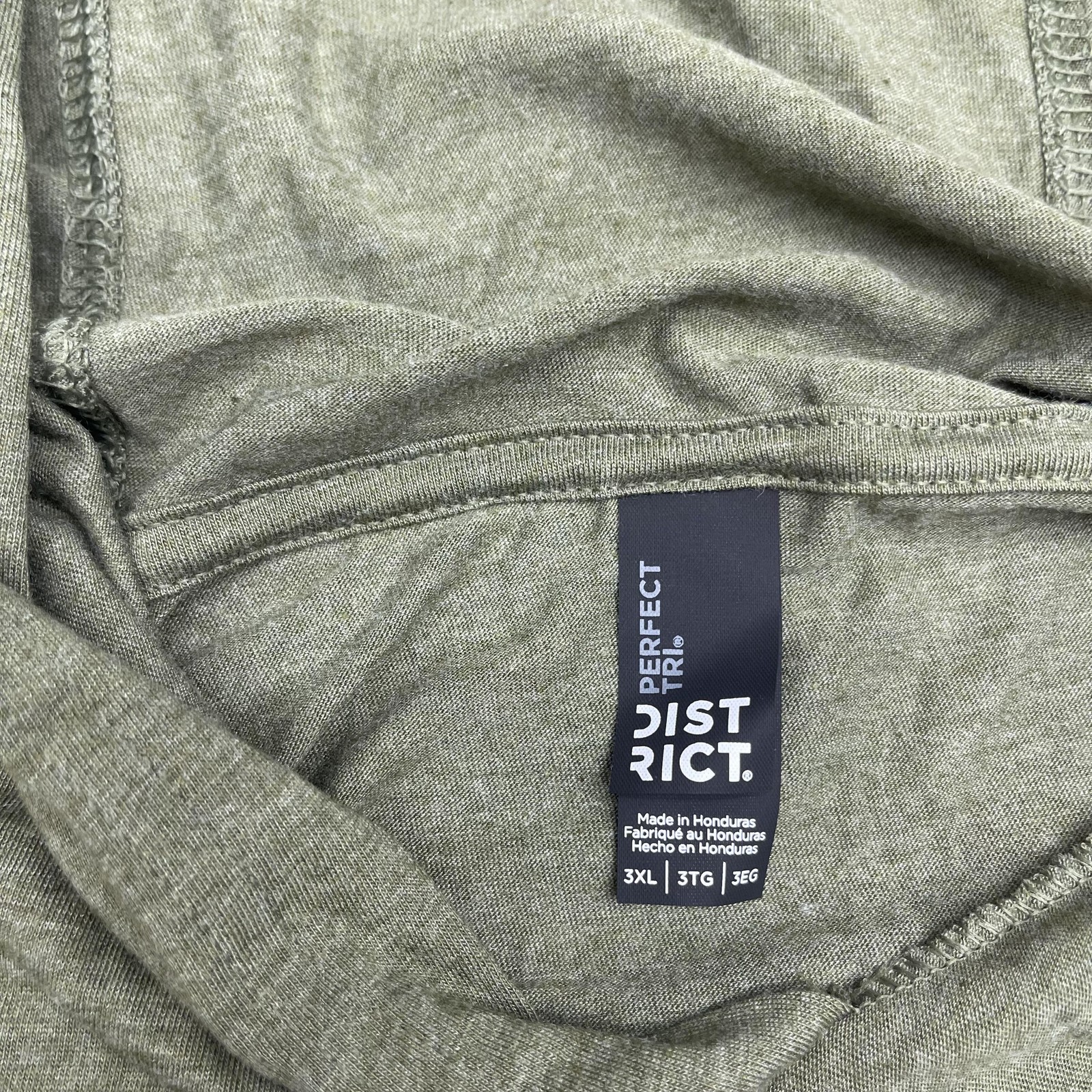 District Perfect Tri Hooded Shirt Mens 3XL Olive Green Long Sleeve Tri-Blend gallery
