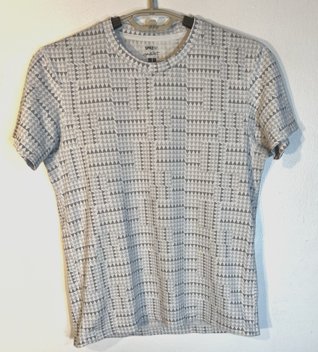 SPRZ NY X Morellet Size Medium Ivory Abstract Pattern Crew Neck T Shirt